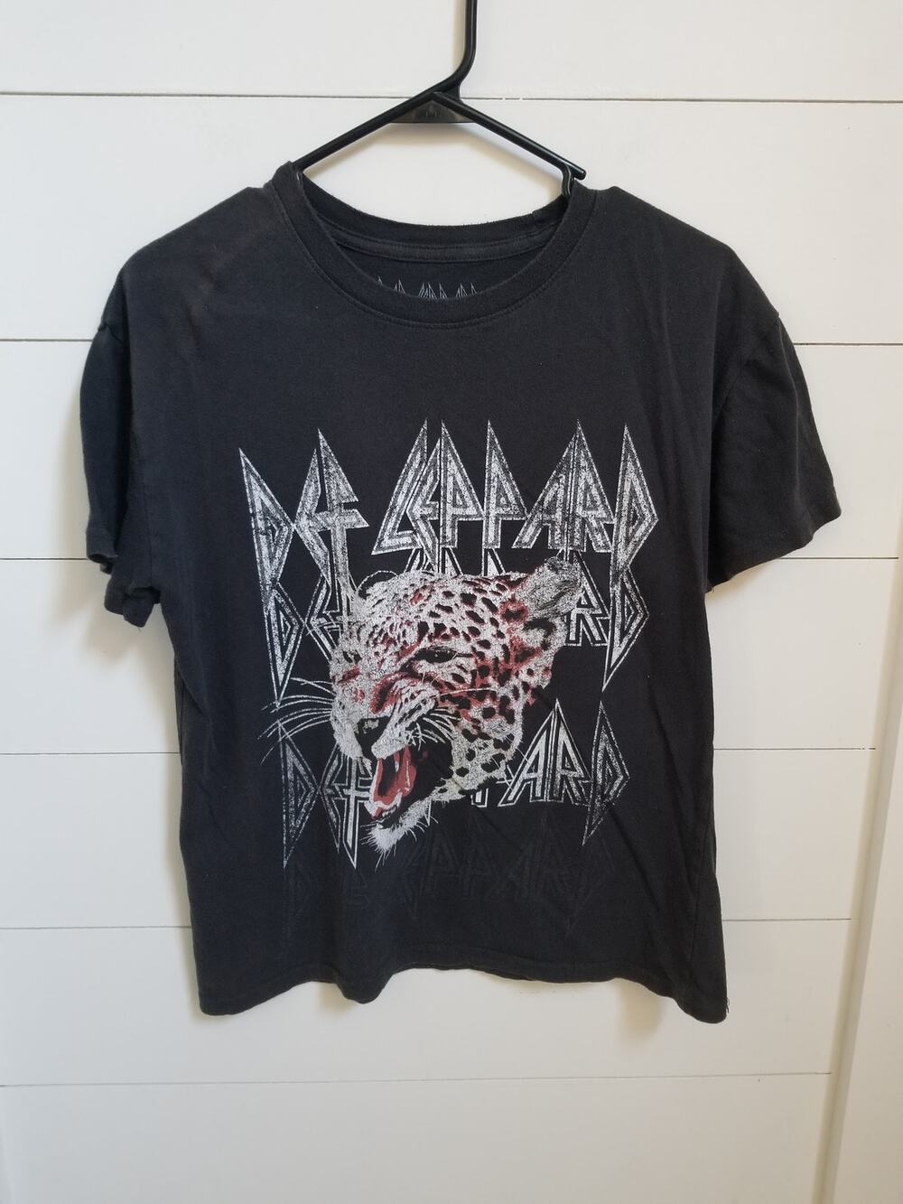 Def Leppard Band Graphic Crew Neck T Shirt Size S Leppard Black